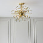 98126 Orta 6 Light Semi Flush Ceiling Light Satin Brass Plate