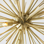 98126 Orta 6 Light Semi Flush Ceiling Light Satin Brass Plate