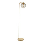 98271 Dimple 1 Light Floor Lamp Satin Brass Plate & Champagne Lustre Glass