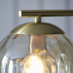 98271 Dimple 1 Light Floor Lamp Satin Brass Plate & Champagne Lustre Glass