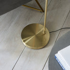 98271 Dimple 1 Light Floor Lamp Satin Brass Plate & Champagne Lustre Glass