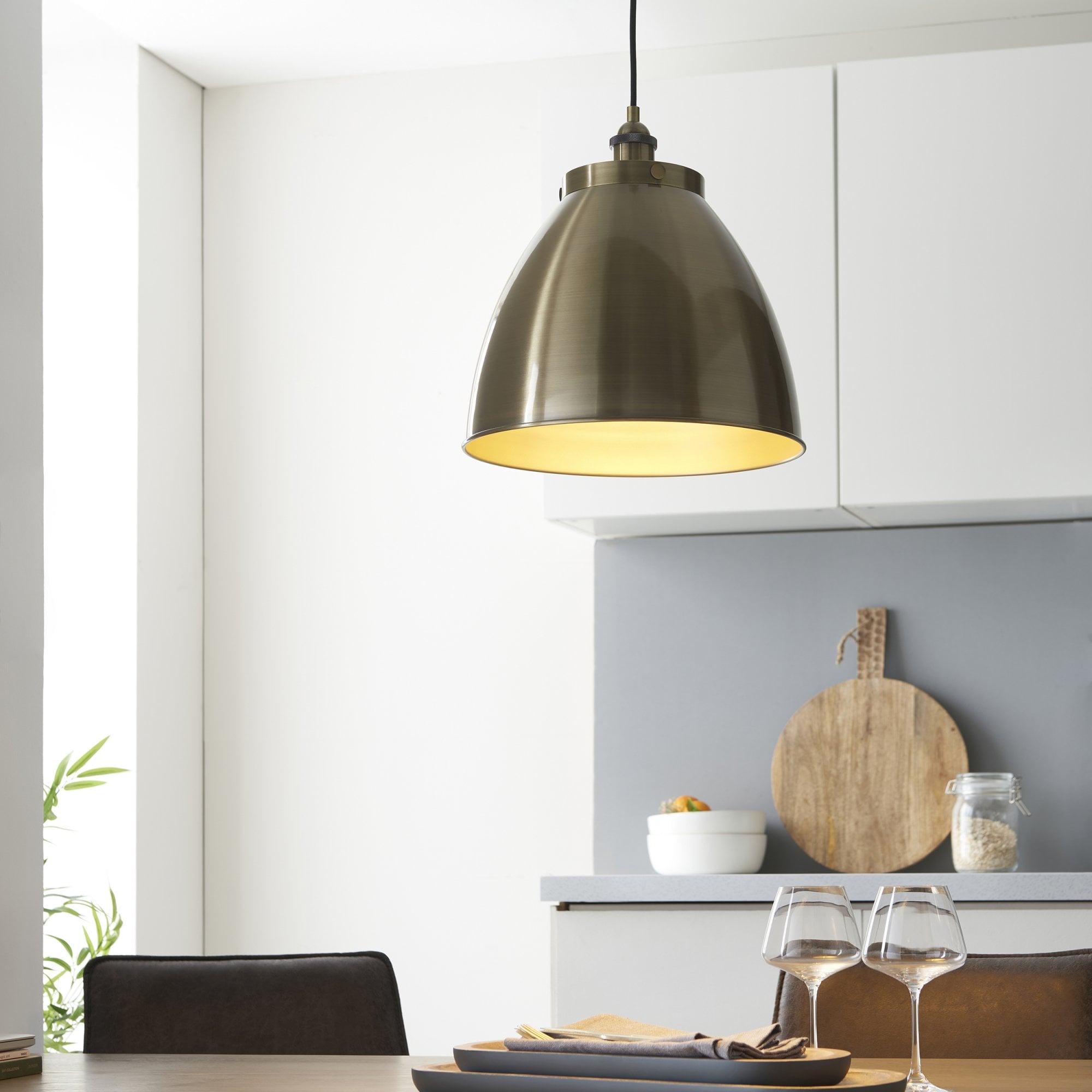 98744 Franklin 1 Light Pendant Antique Brass Plate