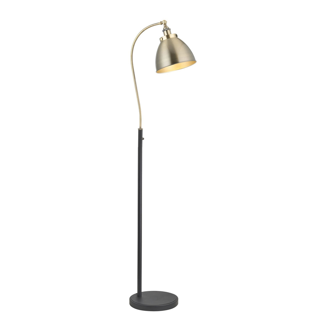 98748 Franklin 1 Light Floor Lamp Antique Brass Plate & Matt Black Paint