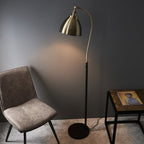 98748 Franklin 1 Light Floor Lamp Antique Brass Plate & Matt Black Paint
