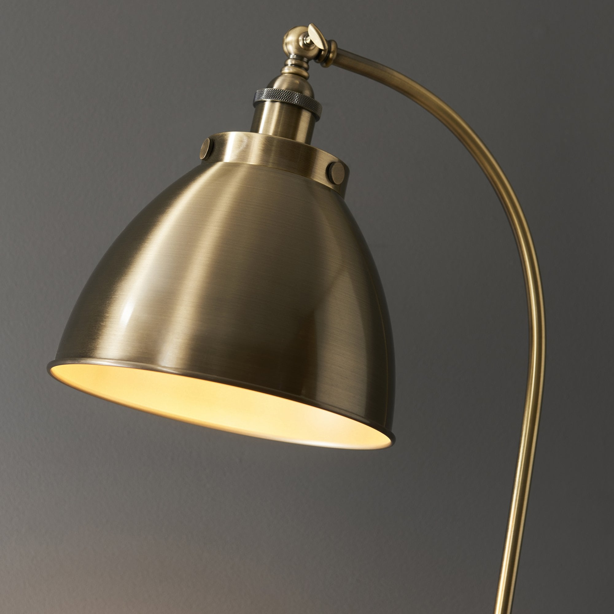 98748 Franklin 1 Light Floor Lamp Antique Brass Plate & Matt Black Paint