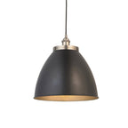 98749 Franklin 1 Light Pendant Aged Pewter Plate & Matt Black Paint