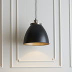 98749 Franklin 1 Light Pendant Aged Pewter Plate & Matt Black Paint