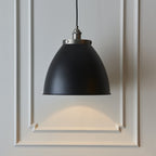 98749 Franklin 1 Light Pendant Aged Pewter Plate & Matt Black Paint