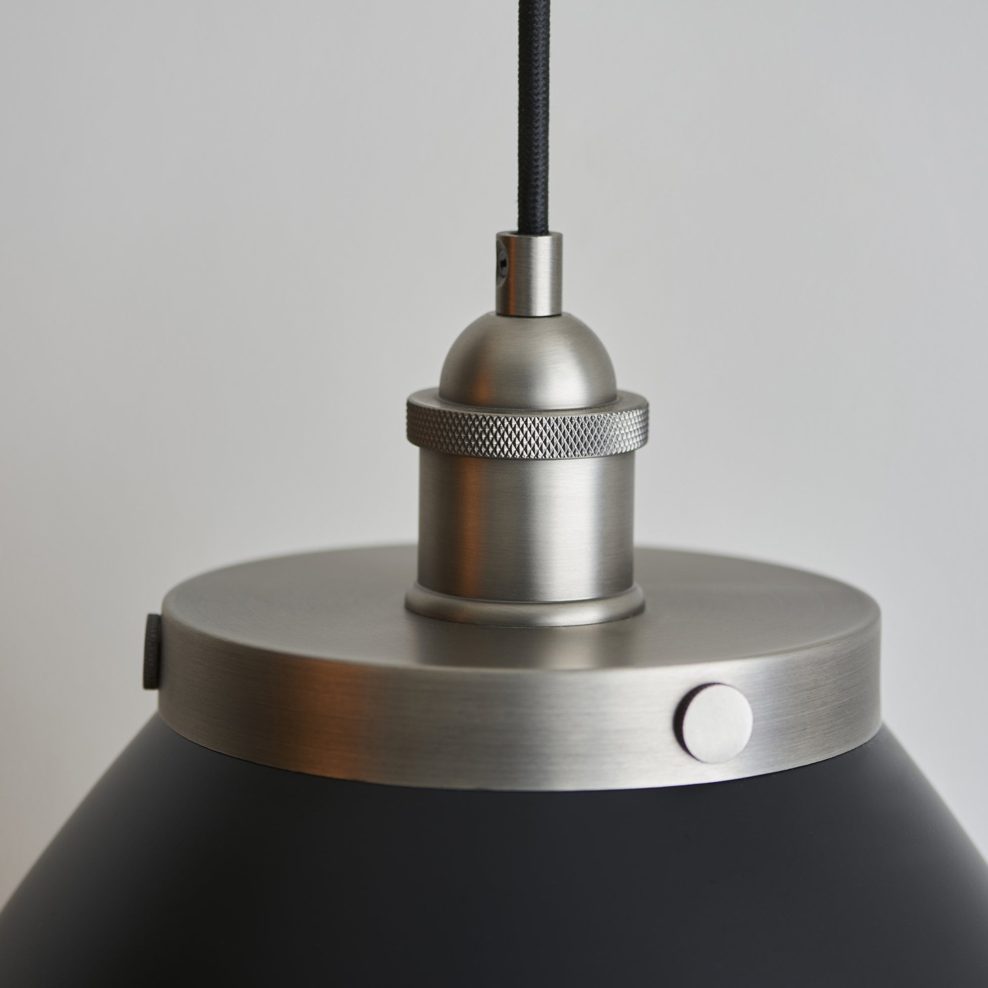 98749 Franklin 1 Light Pendant Aged Pewter Plate & Matt Black Paint