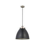 98749 Franklin 1 Light Pendant Aged Pewter Plate & Matt Black Paint