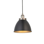98750 Franklin 1 Light Pendant Aged Pewter Plate & Matt Black Paint