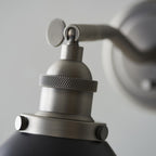98751 Franklin 1 Light Wall Light Aged Pewter Plate & Matt Black Paint