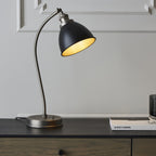 98752 Franklin 1 Light Table Lamp Aged Pewter Plate & Matt Black Paint