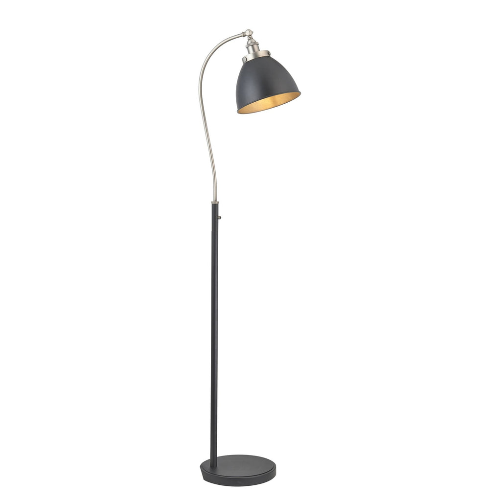 98753 Franklin 1 Light Floor Lamp Aged Pewter Plate & Matt Black Paint