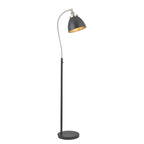 98753 Franklin 1 Light Floor Lamp Aged Pewter Plate & Matt Black Paint