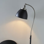 98753 Franklin 1 Light Floor Lamp Aged Pewter Plate & Matt Black Paint