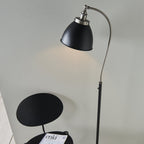 98753 Franklin 1 Light Floor Lamp Aged Pewter Plate & Matt Black Paint