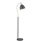 98753 Franklin 1 Light Floor Lamp Aged Pewter Plate & Matt Black Paint