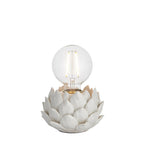 99147 Artichoke 1 Light Table Lamp Oatmeal Crackle Glaze & Antique Brass Plate