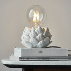 99147 Artichoke 1 Light Table Lamp Oatmeal Crackle Glaze & Antique Brass Plate