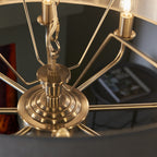 99152 Highclere 8 Light Pendant Brushed Chrome Plate & Natural Linen