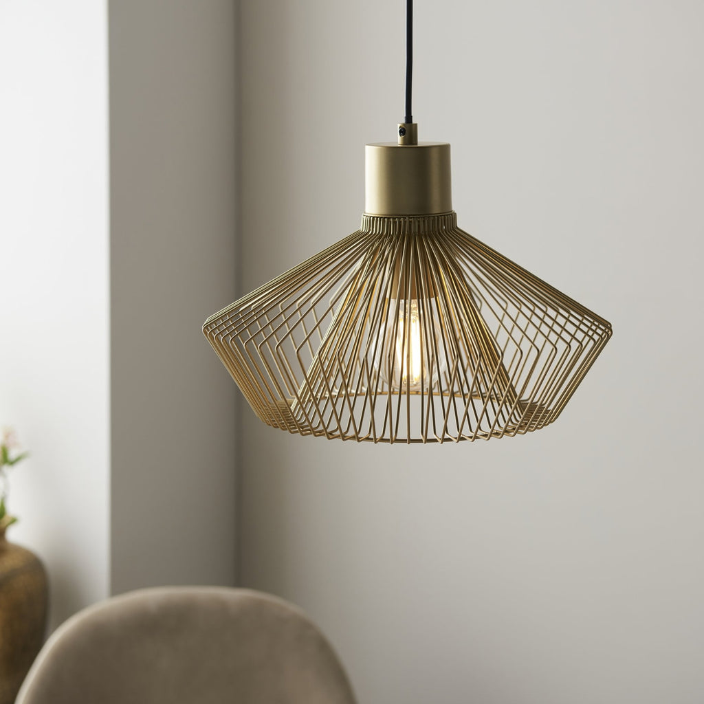 99498 Kimberley 1 Light Pendant Gold Paint Finish
