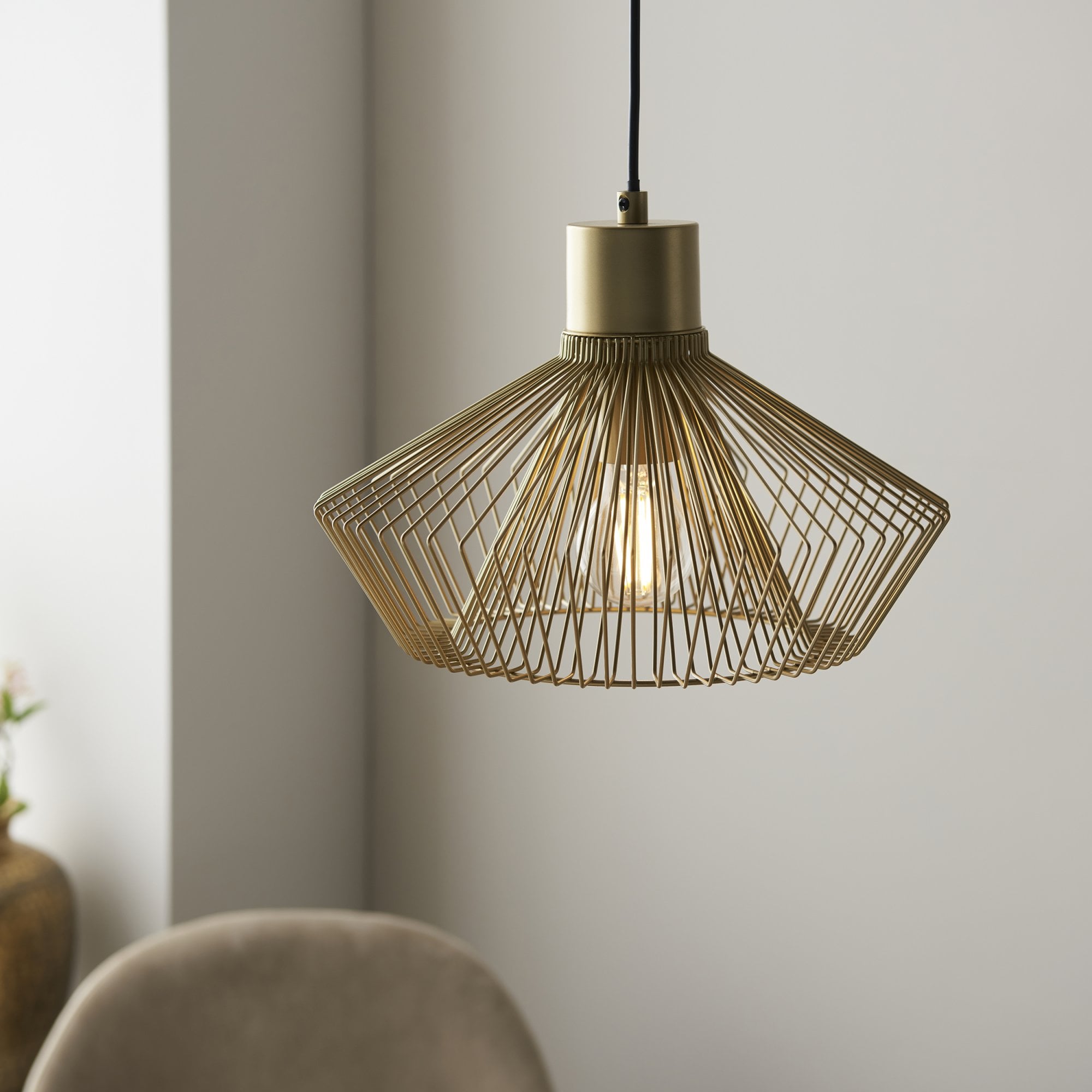 99498 Kimberley 1 Light Pendant Gold Paint Finish