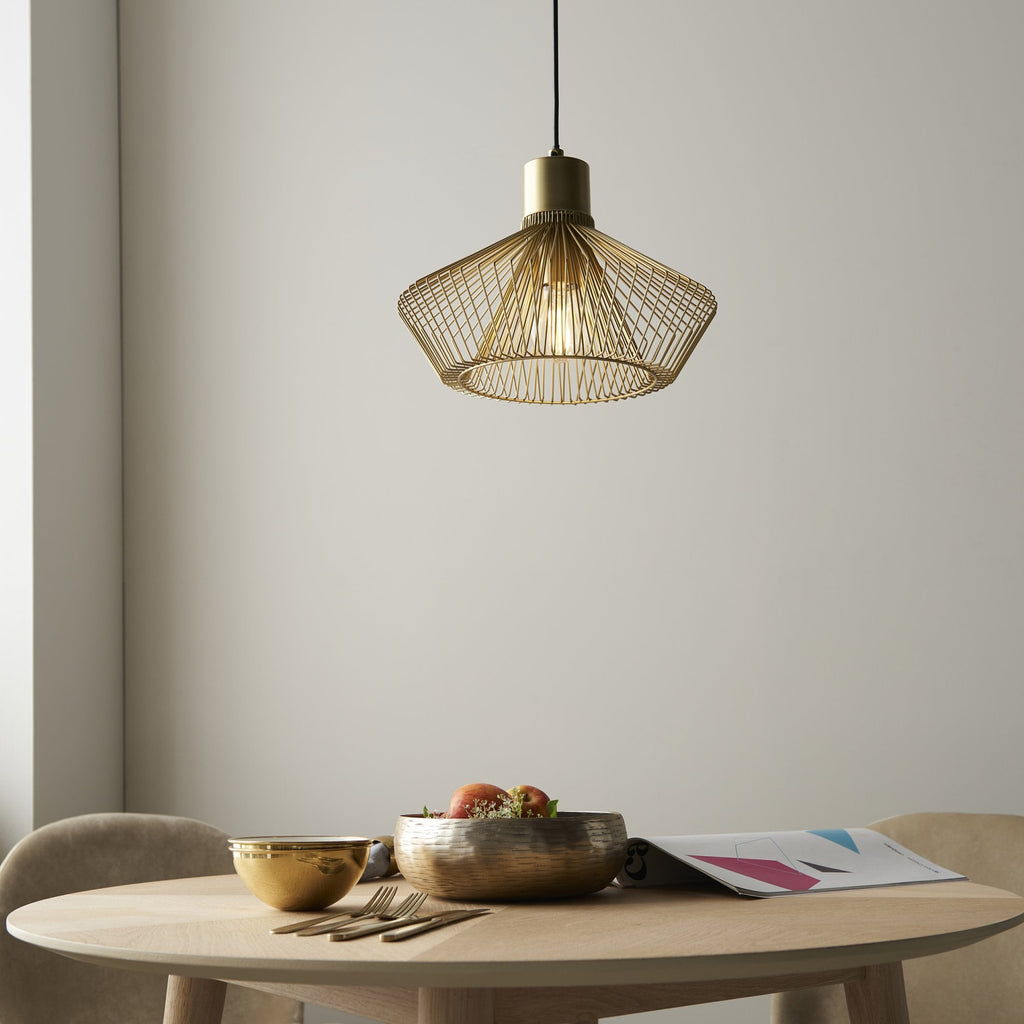 99498 Kimberley 1 Light Pendant Gold Paint Finish