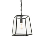 101541 Hurst 1 Light Pendant Matt Black & Clear Glass