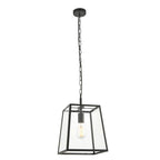 101541 Hurst 1 Light Pendant Matt Black & Clear Glass