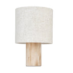101680 Durban 1 Light Table Lamp Natural Eucalyptus Wood & Natural Linen