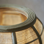 101686 Zaire 1 Light Table Lamp Natural Linen, Natural Bamboo & Matt Black