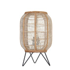 101686 Zaire 1 Light Table Lamp Natural Linen, Natural Bamboo & Matt Black