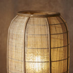 101687 Zaire 1 Light Floor Lamp Natural Linen, Natural Bamboo & Matt Black