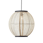 101688 Zaire 1 Light Pendant Natural Linen & Matt Black