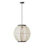 101688 Zaire 1 Light Pendant Natural Linen & Matt Black