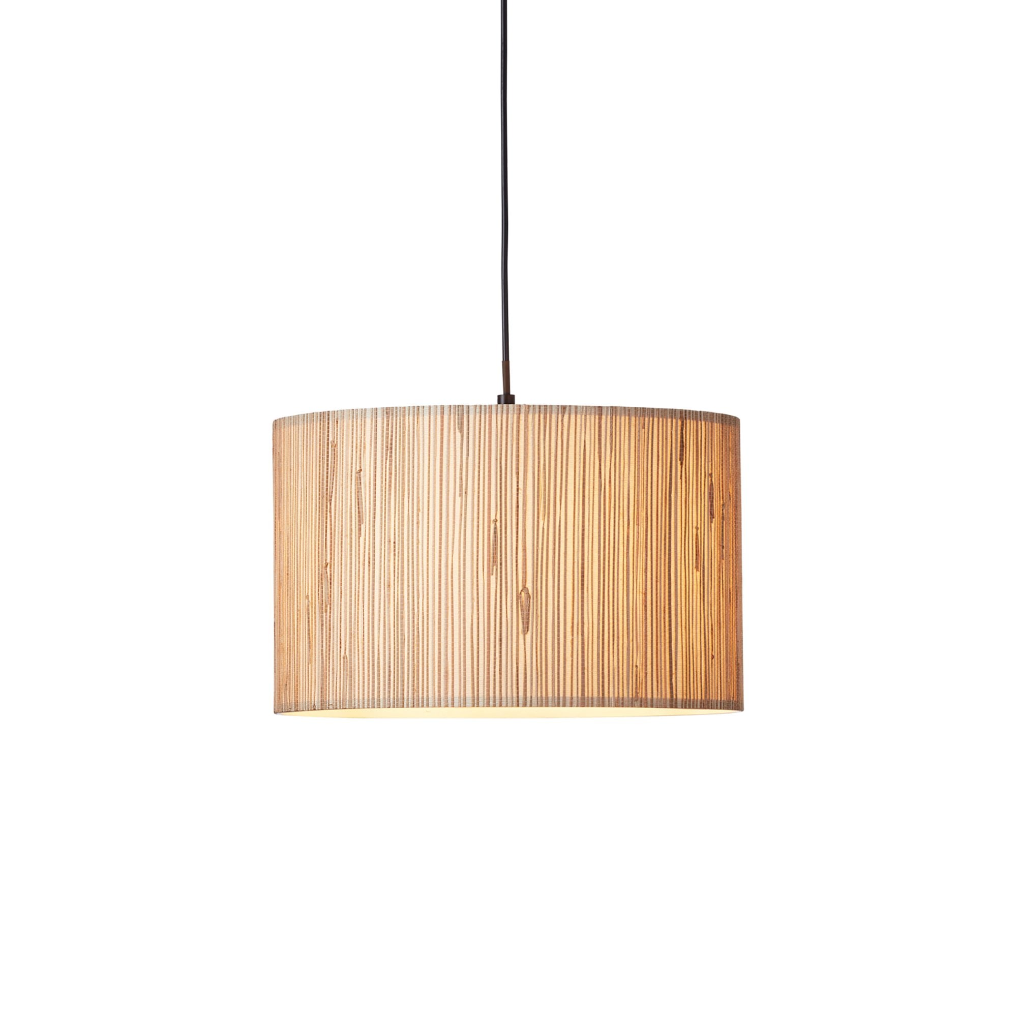 101691 Longshore 1 Light Pendant Natural Seagrass & Matt Black