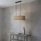 101692 Longshore 2 Light Pendant Natural Seagrass & Matt Black