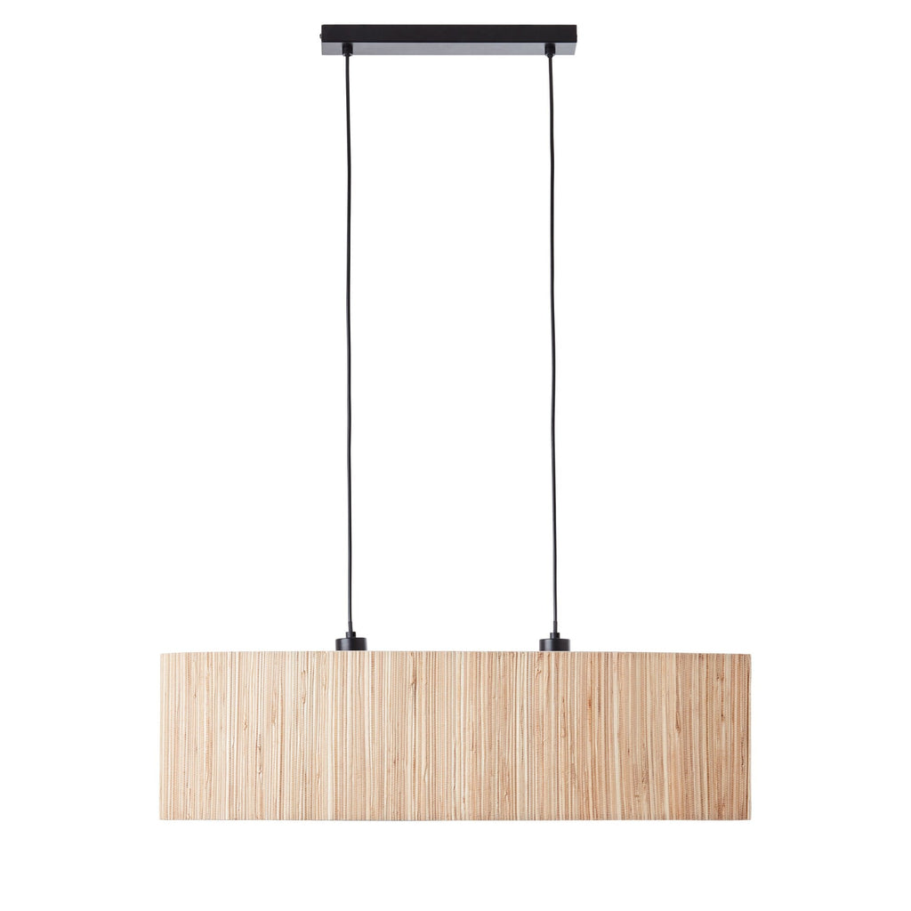101692 Longshore 2 Light Pendant Natural Seagrass & Matt Black