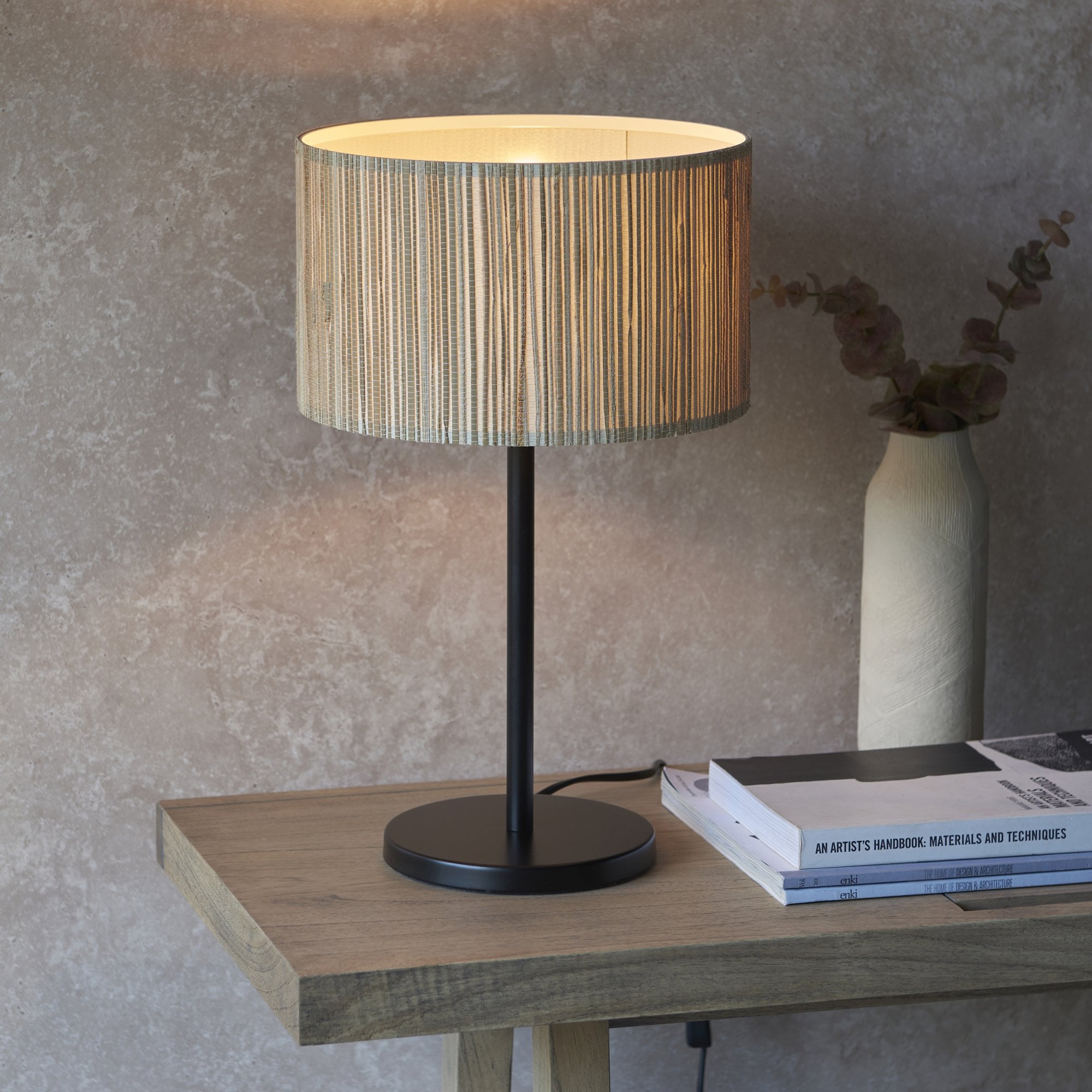 101693 Longshore 1 Light Table Lamp Natural Seagrass & Matt Black
