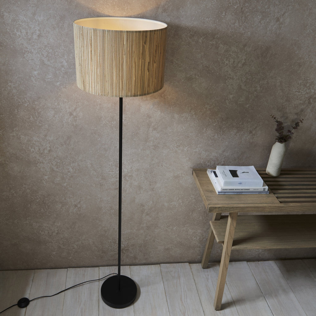 101694 Longshore 1 Light Floor Lamp Natural Seagrass & Matt Black