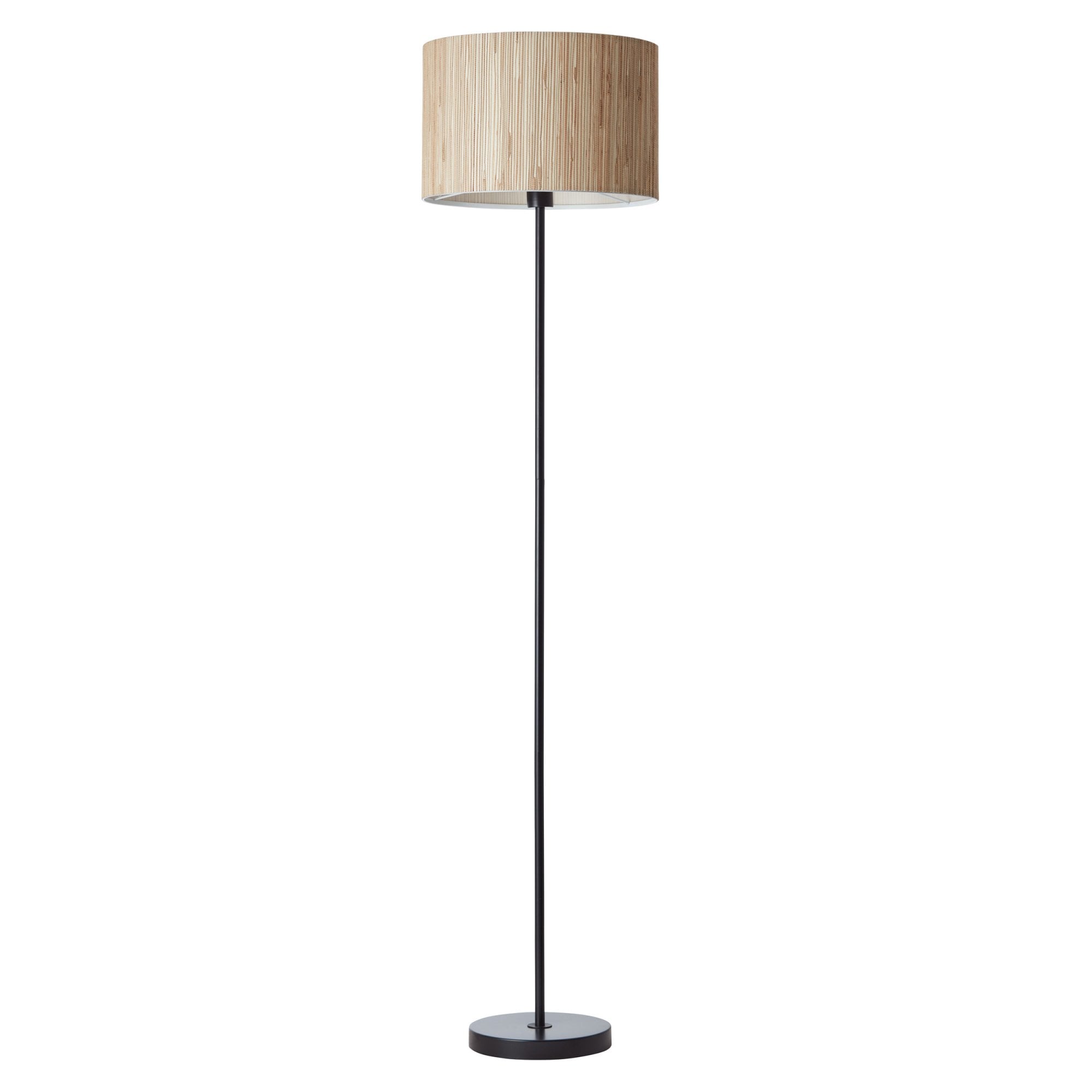 101694 Longshore 1 Light Floor Lamp Natural Seagrass & Matt Black