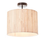 101695 Longshore 1 Light Semi Flush Ceiling Light Natural Seagrass & Matt Black