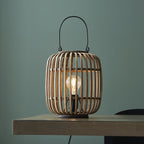 101773 Mathias 1 Light Table Lamp Natural Bamboo, Plywood & Matt Black Paint