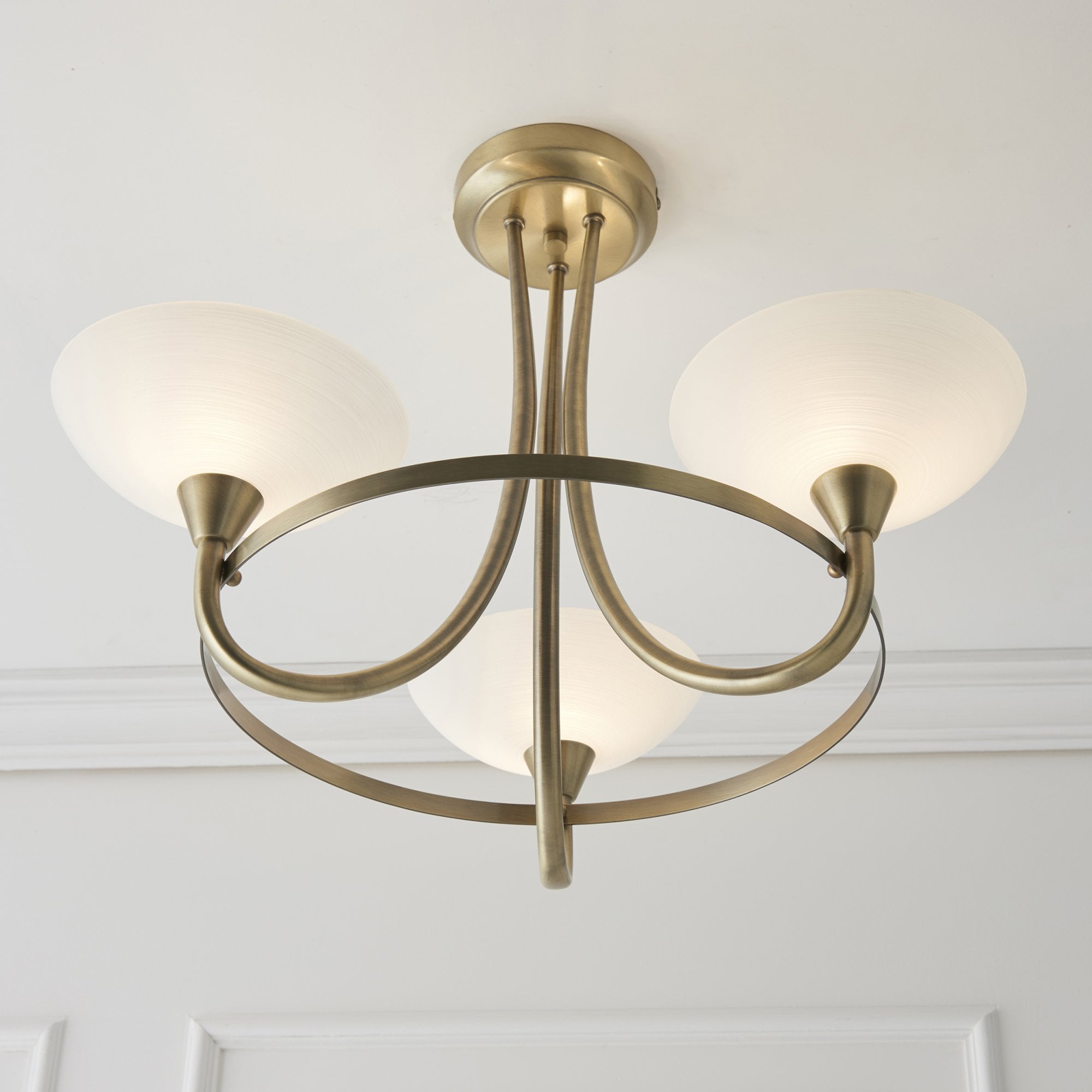 CAGNEY-3AB 3 Light Ceiling Fitting Antique Brass
