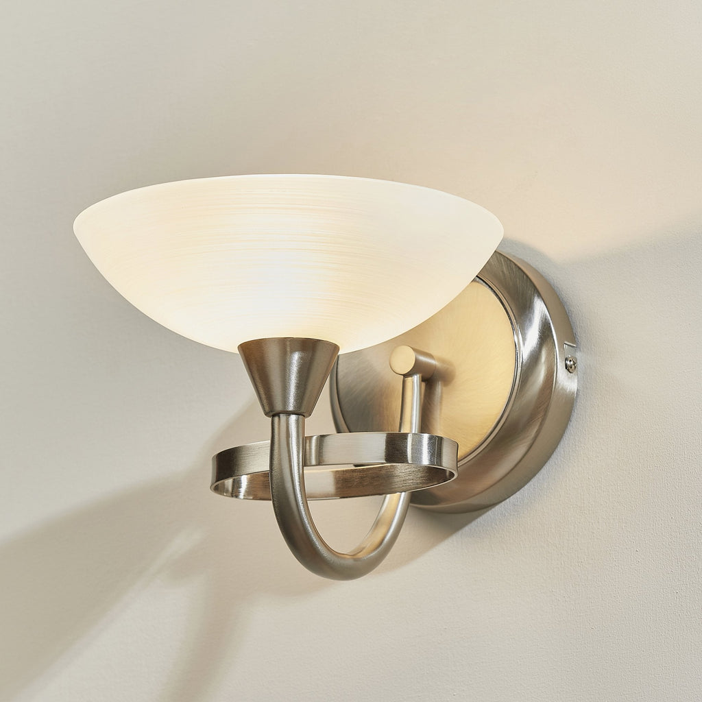 CAGNEY-1WBSC 1 Light Wall Bracket In Satin Chrome