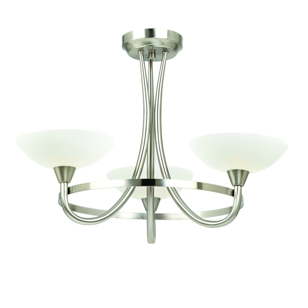 CAGNEY-3SC 3 Light Ceiling Fitting Satin Chrome