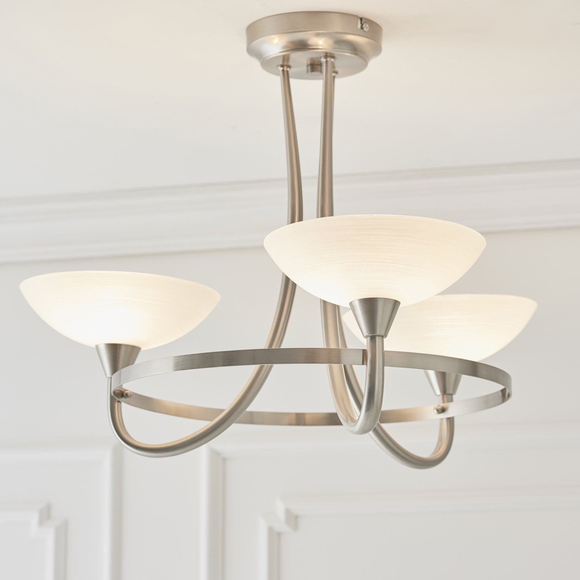 CAGNEY-3SC 3 Light Ceiling Fitting Satin Chrome