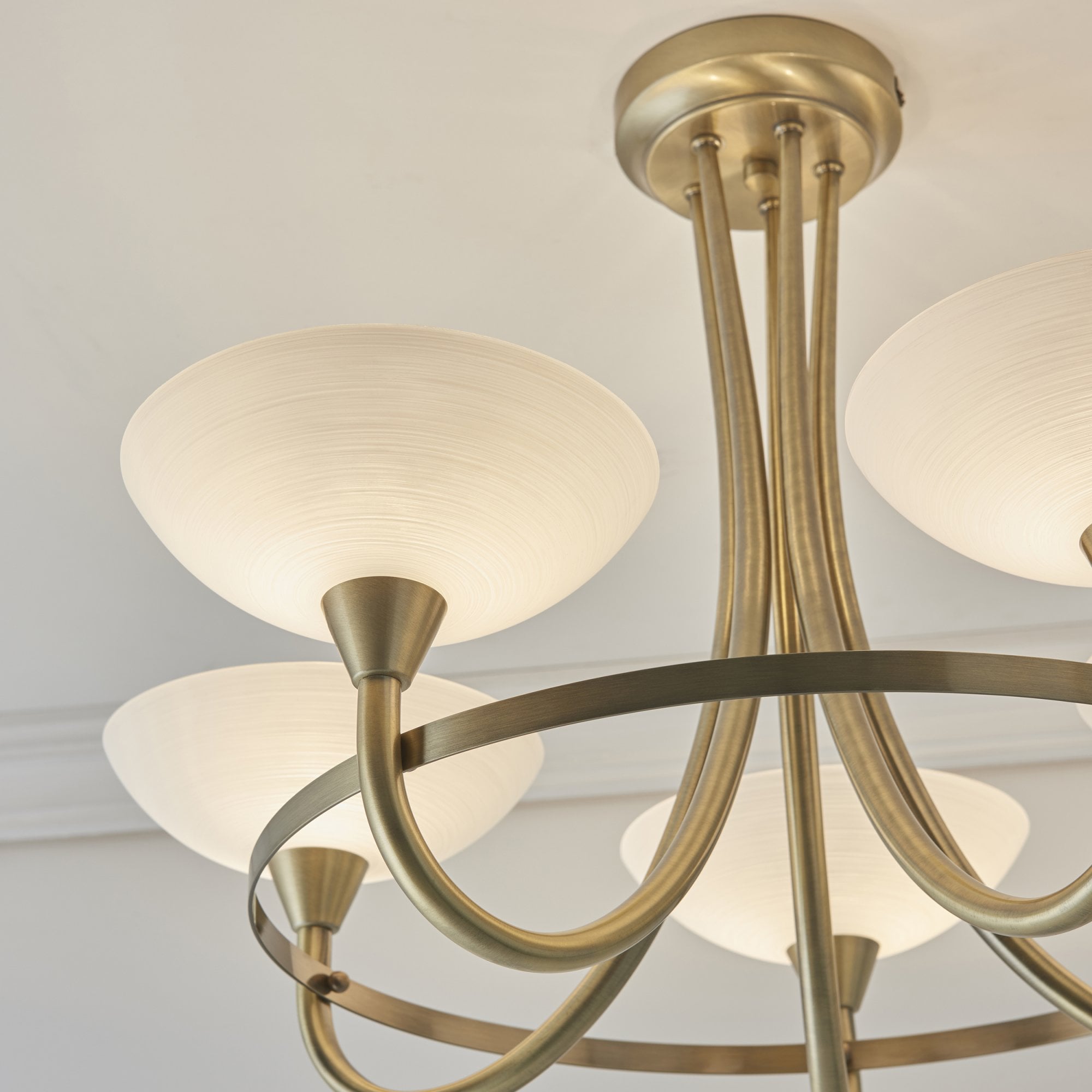 CAGNEY-5AB 5 Light Ceiling Fitting Antique Brass