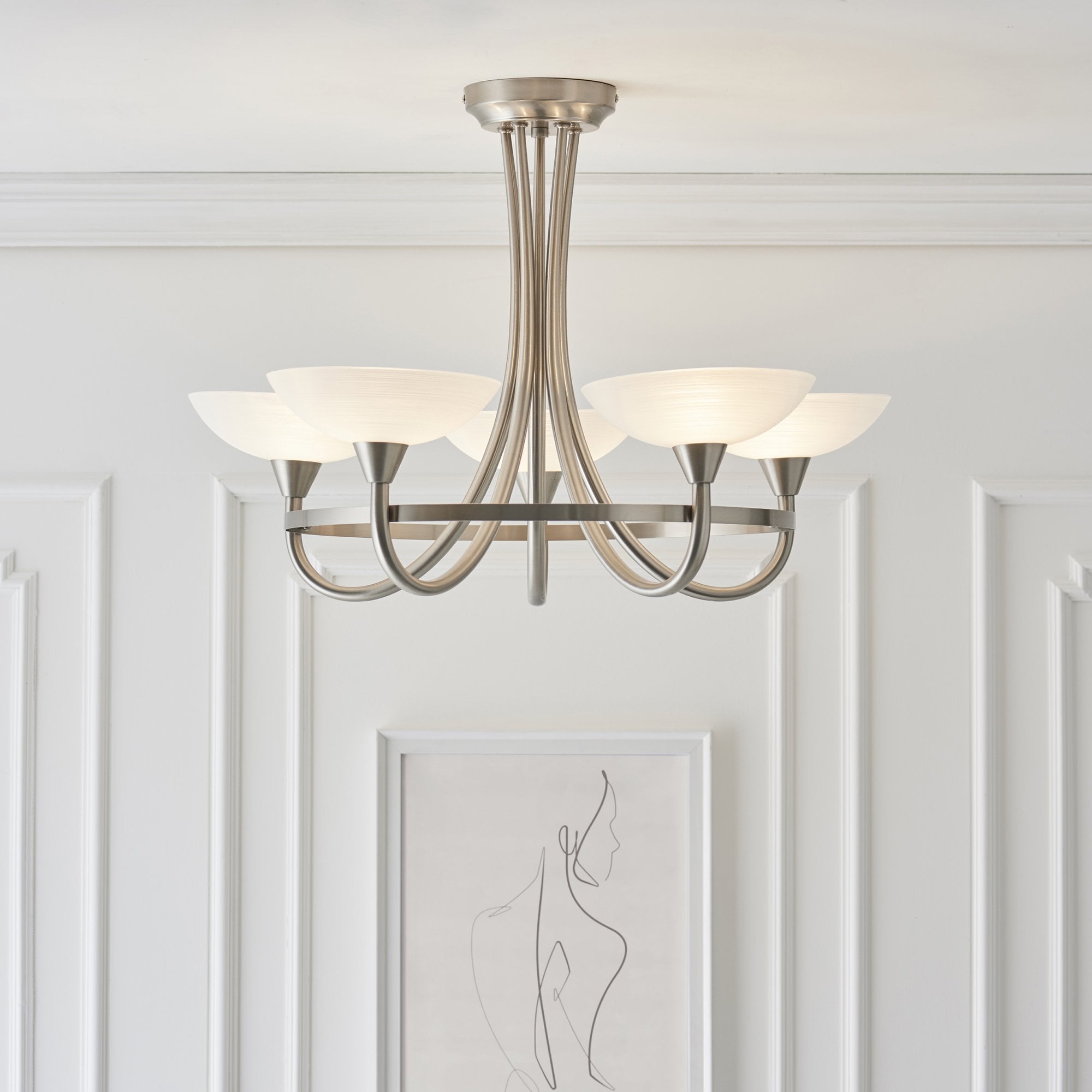 CAGNEY-5SC 5 Light Ceiling Fitting Satin Chrome